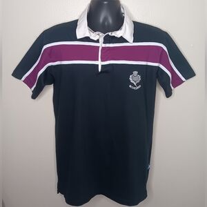 Vintage Y2K Scotland Men's Large Rugby Jersey Polo Shirt Rugby Nations Black
